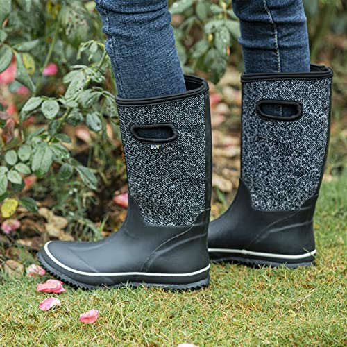 WTW Mid Calf Rain Boots for Women - Waterproof Insulated Neoprene Mud Boots Outdoor Hunting Garden Boots - Image 2