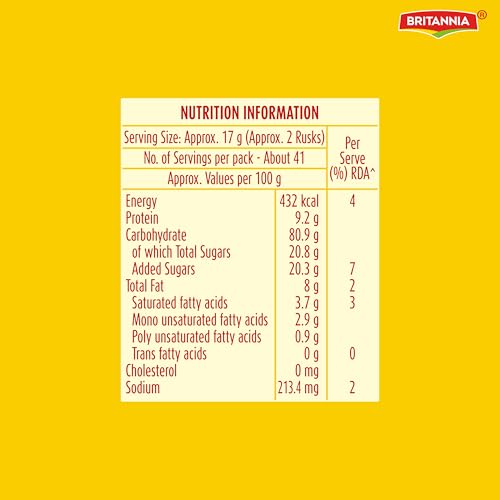 Britannia Rusk Toastea Premium Bake, 668g, Brown - Image 4