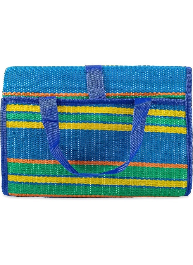GO2CAMPS Hasir Mat | Travel Foldable Mat | Outdoor Picnic Mat | Arabic Haseer Mat Foldable (2X3 Mtr) Majlis Mat | Plastic Beachmat | Outdoor Camping Mat | Camping Carpet | Plastic Straw Mat-Mix Colors  - Image 1