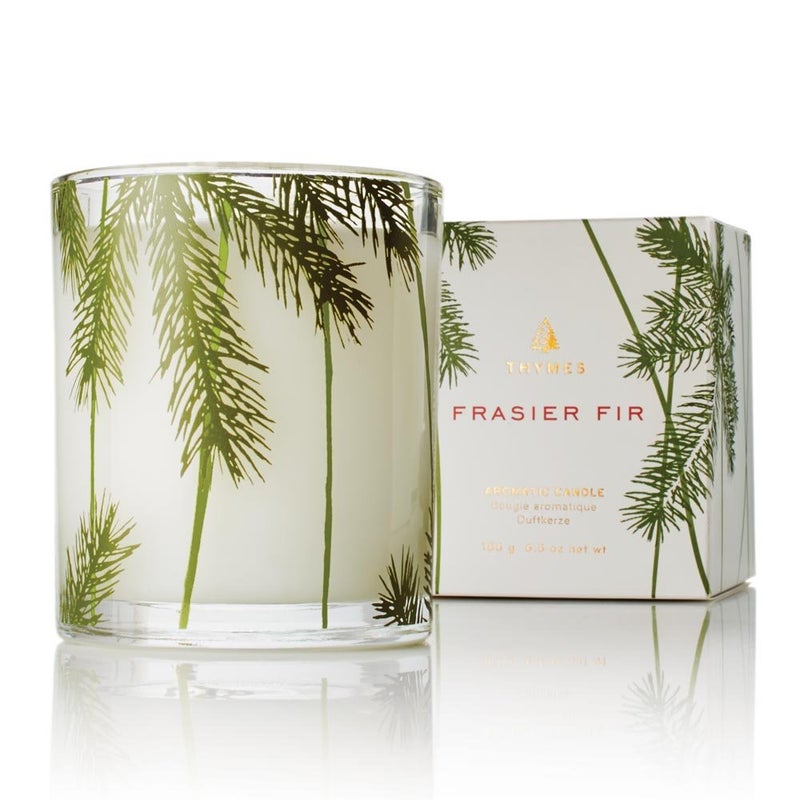 Thymes Frasier Fir Pine Needle Candle  Holiday Candles for Home Scented with Notes of Crisp Siberian Fir Cedarwood  Sandalwood  Christmas Decor  Christmas Gifts for Women  Men 65 oz