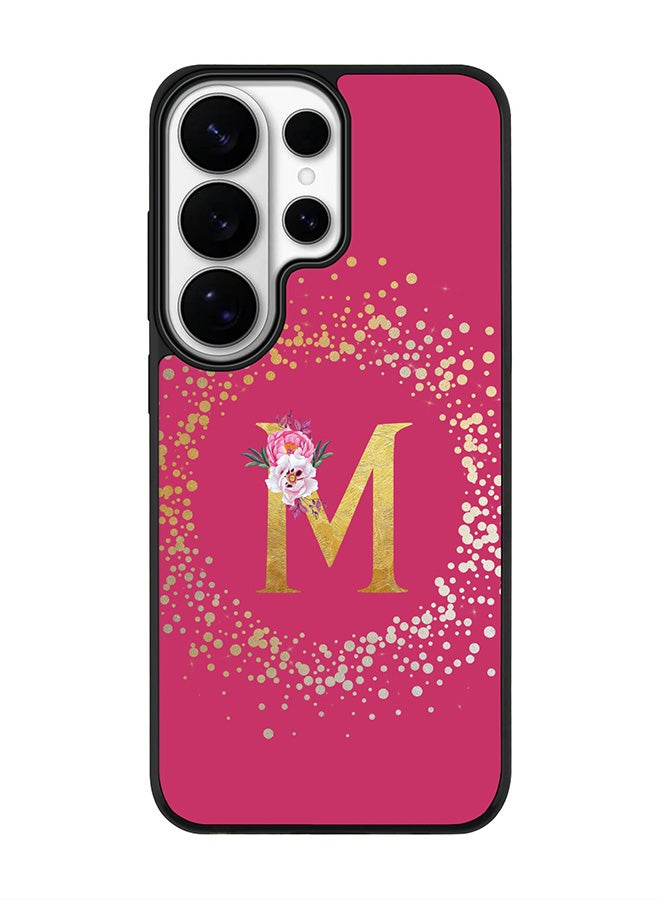 Stylizedd For Samsung Galaxy S26 Ultra Case, [Compatible with MagSafe] Slim Magnetic cover Phone Case - Custom Monogram Floral - M ( Deep Pink ) - Image 1
