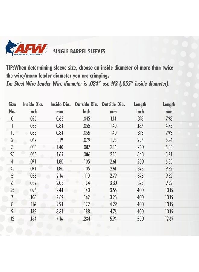 American Fishing Wire Single Barrel Crimp Sleeves, Black Color, Size 12, 0.164 -Inch Inside Diameter, 1000-Pieces - Image 4