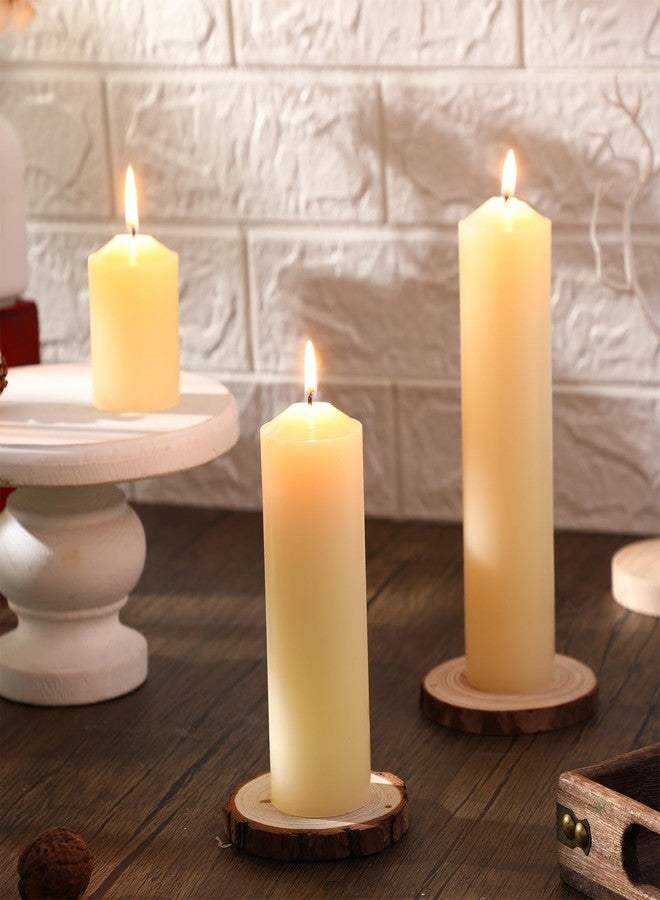 MTLEE 6 Pcs Pillar Candles Set of 3 Long Burning Wax Pillar Candles 2 in x 3, 6, 8 Inch Dripless Unscented Smokeless for Wedding Party Spa Emergency Lantern Fireplace Home Ceremony(Ivory White) - Image 4