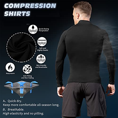 SPVISE 2 Pack Men's Compression Shirt Long Sleeve Athletic Workout T-Shirt Sports Rash Guard Gym Undershirts Lightweight - Image 3
