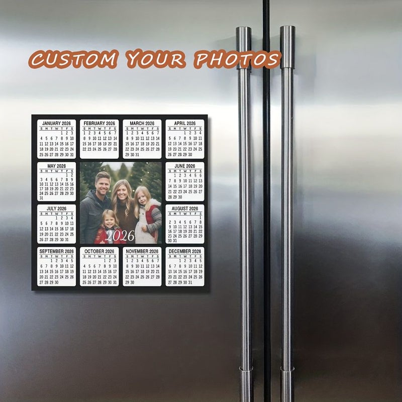 Customizable 2026 Photo Calendar Magnet Personalized Wall And Fridge Decor - Image 4