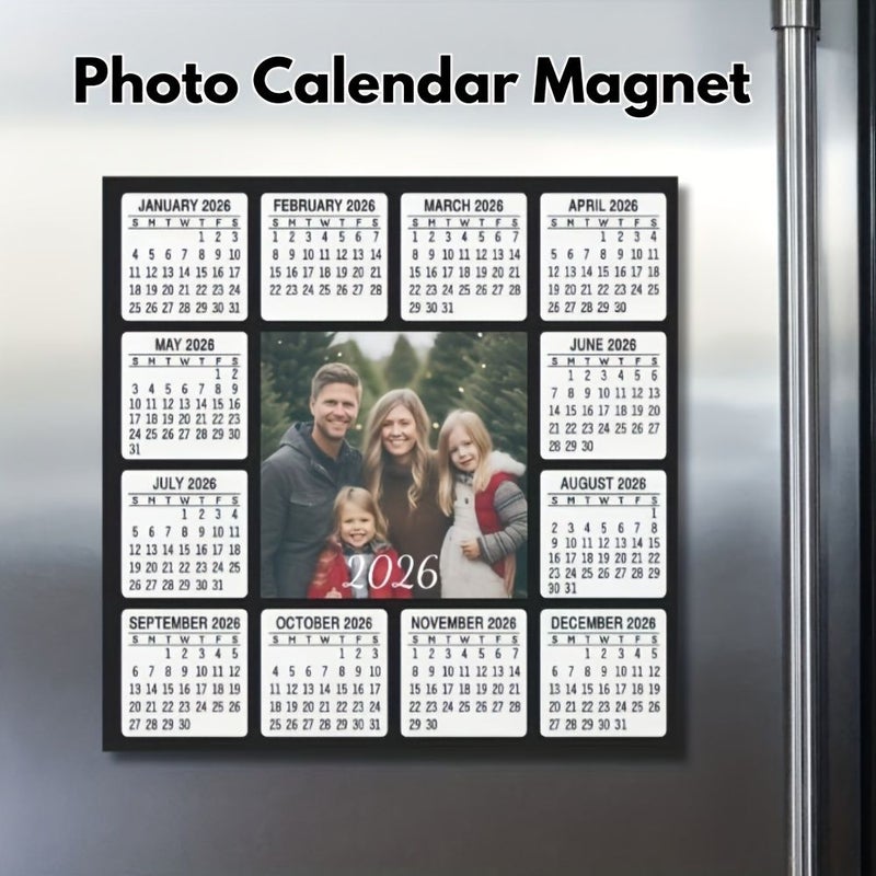 Customizable 2026 Photo Calendar Magnet Personalized Wall And Fridge Decor - Image 5