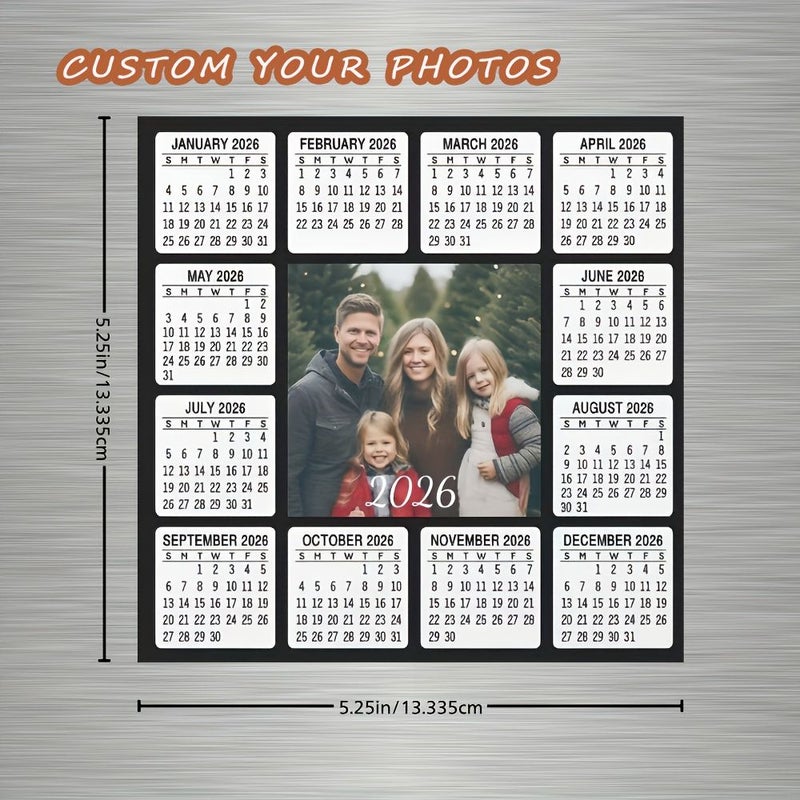 Customizable 2026 Photo Calendar Magnet Personalized Wall And Fridge Decor - Image 3