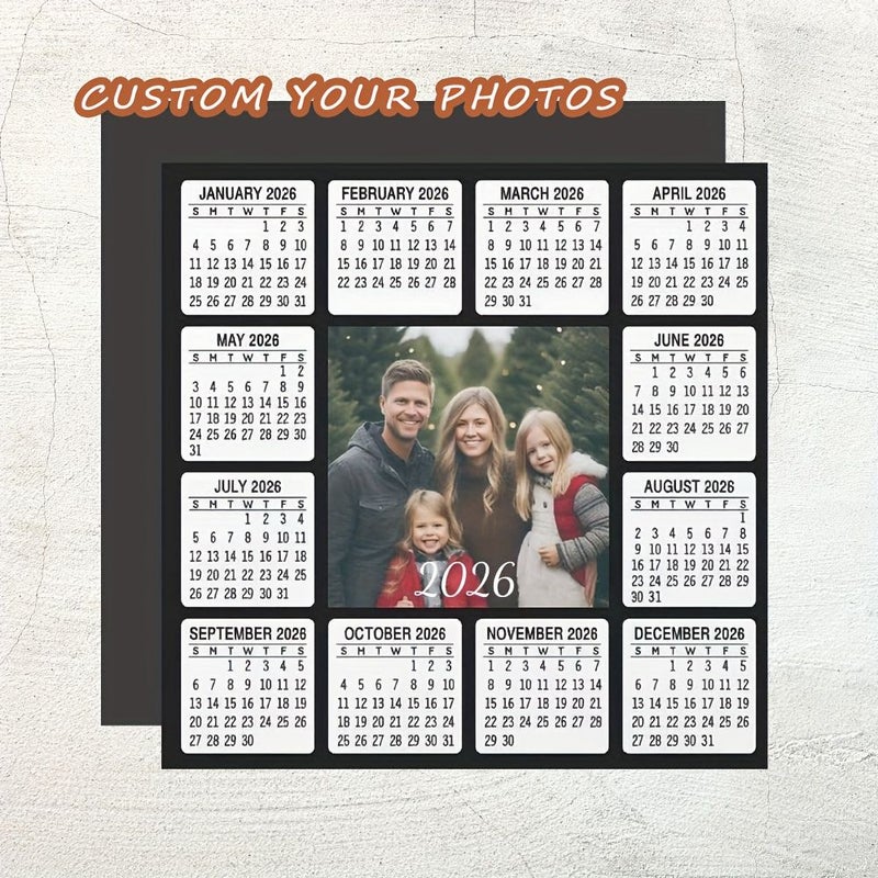 Customizable 2026 Photo Calendar Magnet Personalized Wall And Fridge Decor - Image 2