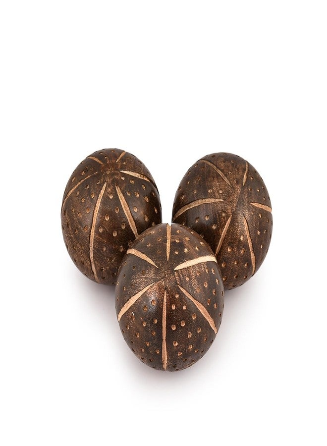 Kaizen Casa Decorative Balls Mango Wood Set of 3 for Home Decor Modern Decorative Balls for Living Room, Bedroom (3" x 3" x 3"), (Set of 3) - Image 1