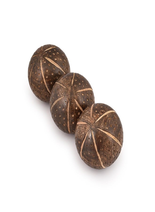 Kaizen Casa Decorative Balls Mango Wood Set of 3 for Home Decor Modern Decorative Balls for Living Room, Bedroom (3" x 3" x 3"), (Set of 3) - Image 2