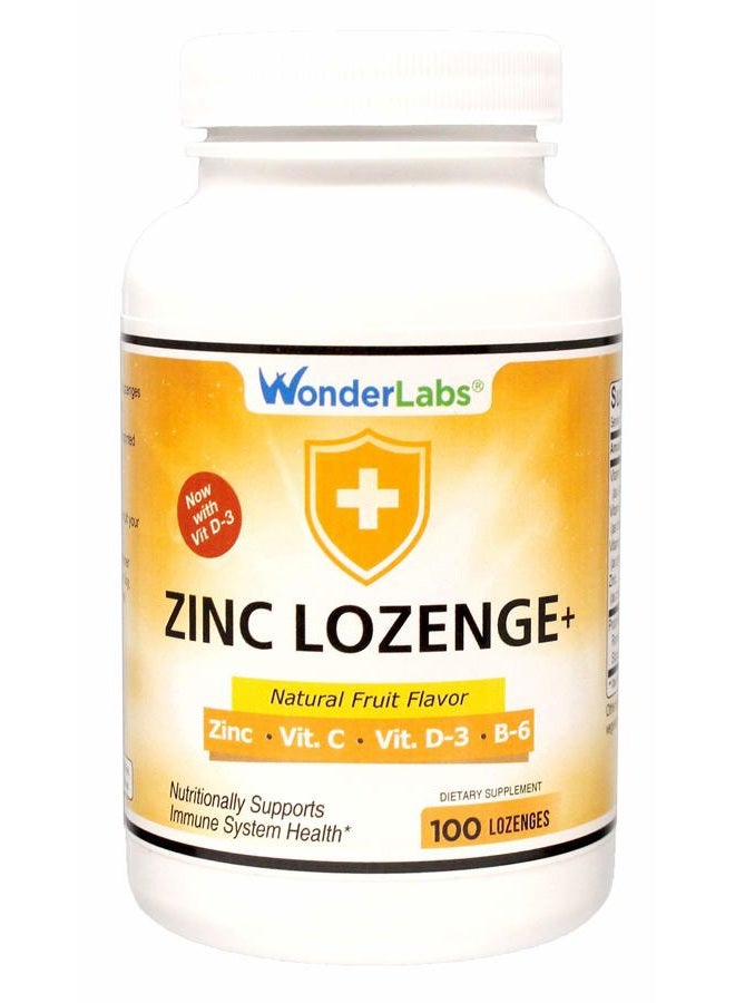 Wonder Laboratories Zinc Lozenges with Vitamin C - Fruit Flavored, Healthy Immune Support Lozenges with 25mg of Zinc Supplement Per Lozenge + 30mg of Vitamin C - 100 Lozenges - Image 1