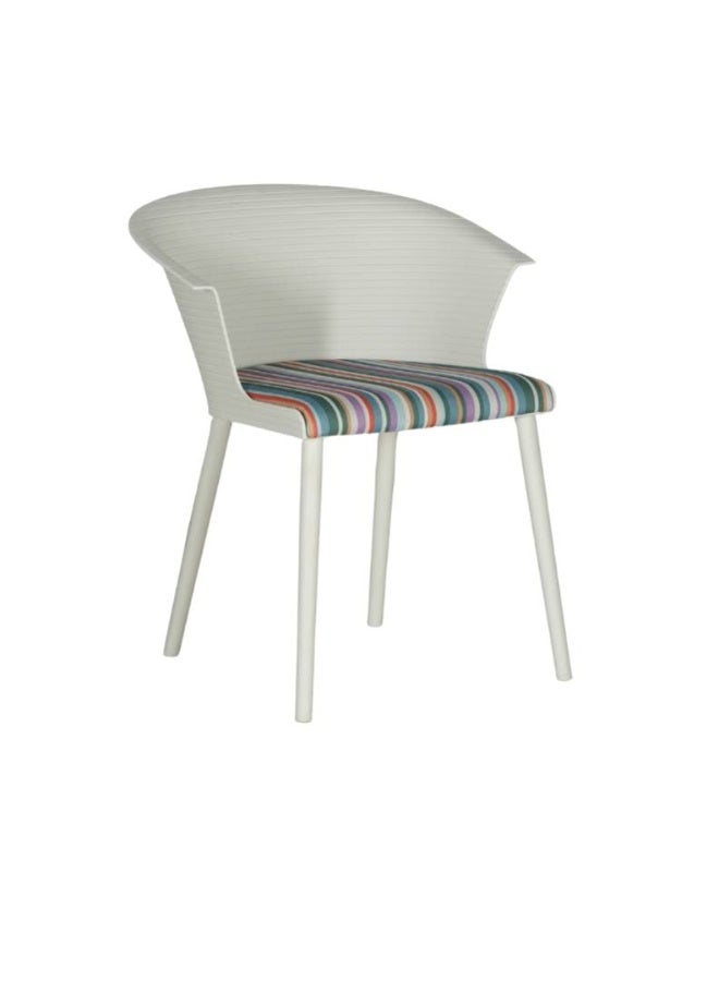 ROYALOAK Royaloak Brix Fibre Cafe Chair in White | Moulded Upholstery with Cushioned Seat & Tilt-Back Design | Comfortable Chair with Anti-Skid Legs for Daily Use in Homes, Cafés, Patios or Balconies - Image 3