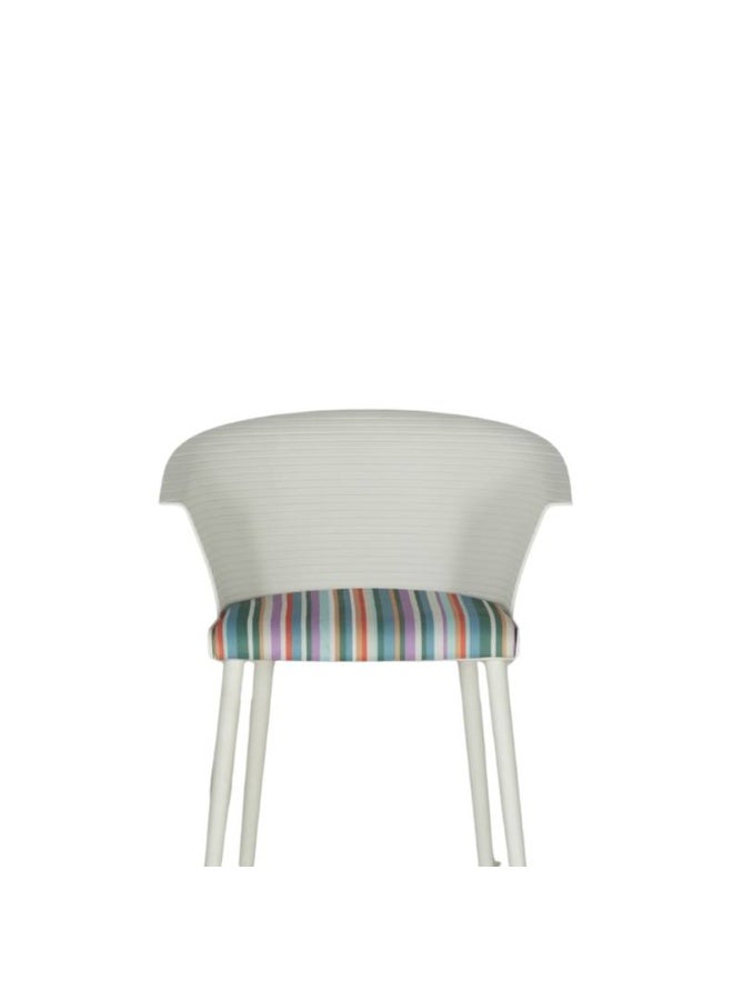ROYALOAK Royaloak Brix Fibre Cafe Chair in White | Moulded Upholstery with Cushioned Seat & Tilt-Back Design | Comfortable Chair with Anti-Skid Legs for Daily Use in Homes, Cafés, Patios or Balconies - Image 2