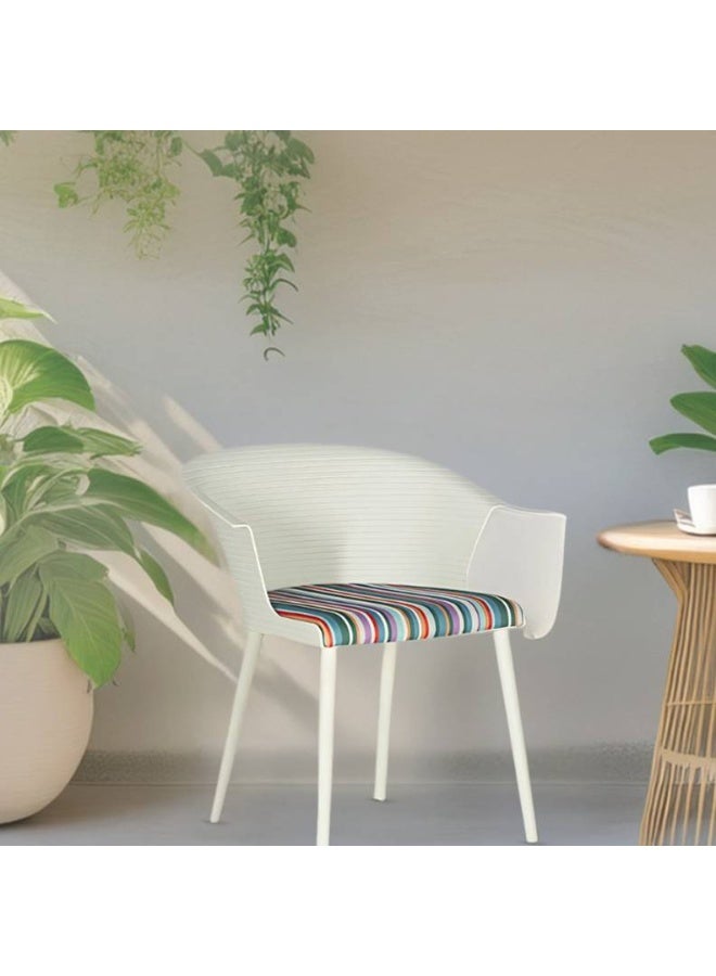 ROYALOAK Royaloak Brix Fibre Cafe Chair in White | Moulded Upholstery with Cushioned Seat & Tilt-Back Design | Comfortable Chair with Anti-Skid Legs for Daily Use in Homes, Cafés, Patios or Balconies - Image 1