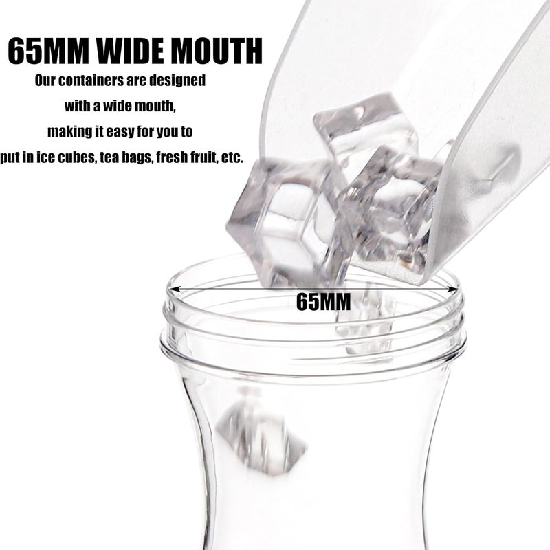 Youeon 8 Pack 50 Oz Plastic Water Carafe with Lid and Label, Clear Water Drink Containers, Juice Carafe Pitcher Bulk for Water, Juice, Iced Tea, Soda, Lemonade and Other Beverages - Image 4