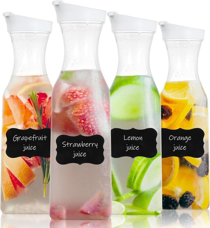Youeon 8 Pack 50 Oz Plastic Water Carafe with Lid and Label, Clear Water Drink Containers, Juice Carafe Pitcher Bulk for Water, Juice, Iced Tea, Soda, Lemonade and Other Beverages - Image 5