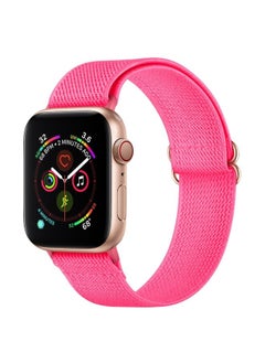 Replacement Strap Polyester Nylon Watch Band For Apple Watch Ultra 49mm&Watch Ultra 2 49mm / Series 9&8&7 45mm / SE 3&SE 2&6&SE&5&4 44mm / 3&2&1 42mm Peach Red