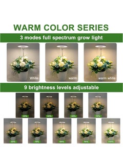 RATSAW Grow Lights for Indoor Plants Full Spectrum LED Plant Lights for Indoor Grwoing Height Adjustable Grow Light with Auto On/Off Timer 3/9/12H, 10 Dimmable Brightness Black  - Image 5