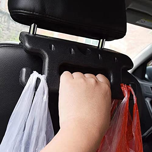 Rasikvar Car Backseat Headrest Hook Hanger Organizer with Grab Bar for Holding Handbag Coat Purse Bag Water Bottle Umbrellas Cap and More, Suitable for All car - Image 1
