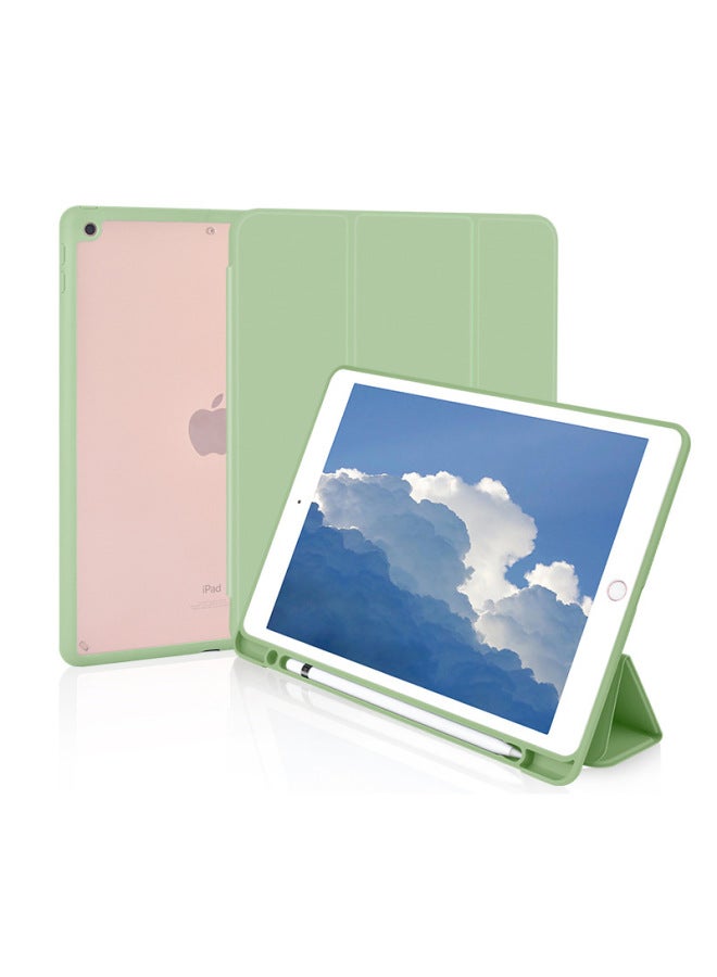 Suitable For Ipadpro Protective Case 10.5 With Pen Slot 2020 Flat 10.2 Inch Protective Case Transparent All-inclusive-Color:Matcha Green-Applicable Model:iPad 8(2019/2020 10.2 Inches) - Image 1