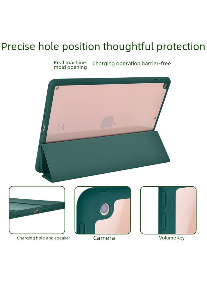 Suitable For Ipadpro Protective Case 10.5 With Pen Slot 2020 Flat 10.2 Inch Protective Case Transparent All-inclusive-Color:Matcha Green-Applicable Model:iPad 8(2019/2020 10.2 Inches) - Image 5