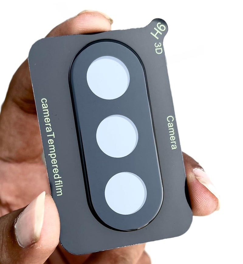 WonReza حماية زجاج الكاميرا الخلفية لهاتف أوبو K12x 5G [3D بريميوم] واقي عدسة الكاميرا (أسود) - Image 1