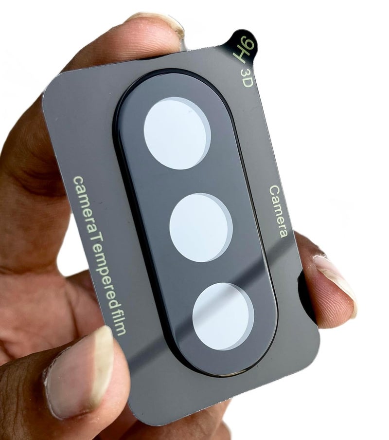 WonReza حماية زجاج الكاميرا الخلفية لهاتف أوبو K12x 5G [3D بريميوم] واقي عدسة الكاميرا (أسود) - Image 2
