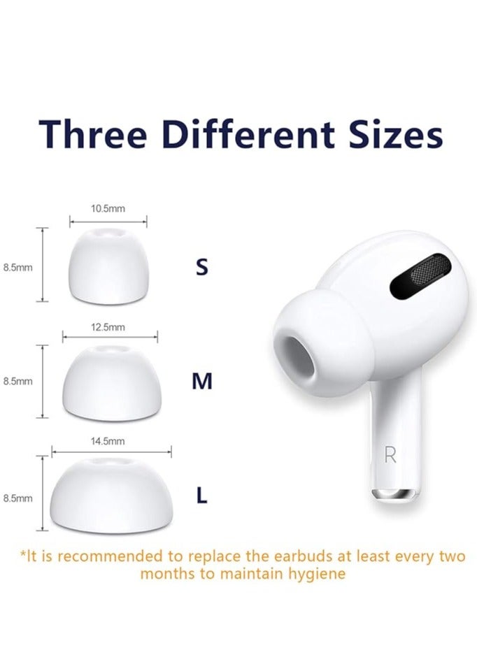 استبدال 12 قطعة من أطراف الأذن لجهازي الهواء/جهازي الهواء 2 أطراف الأذن السليكونية مع فتحة تقليل الضوضاء، أطراف الأذن السليكونية مع صندوق التخزين المحمول وملائمة في علبة الشحن (S/M/L، 6 أزواج) - Image 5
