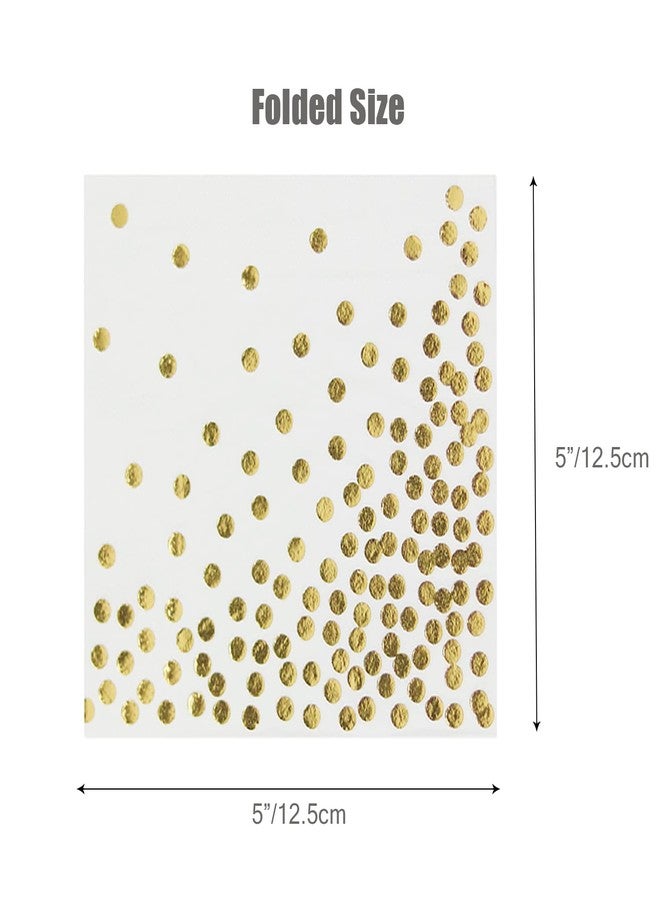 KRGMNHR 50 Pack Disposable Gold Foil Cocktail Napkins | Birthday Wedding Baby/Bridal Shower Celebration/Party/Event | Dessert/Cake table, 3-Ply, Unfolded 10" x 10", Folded 5" x 5" - Image 4