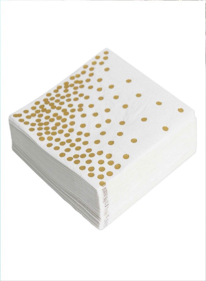 KRGMNHR 50 Pack Disposable Gold Foil Cocktail Napkins | Birthday Wedding Baby/Bridal Shower Celebration/Party/Event | Dessert/Cake table, 3-Ply, Unfolded 10" x 10", Folded 5" x 5" - Image 3