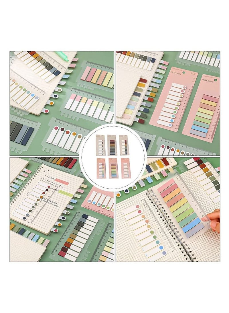 Excefore Sticky Index Tabs, 1200 pages Page Markers Sticky Tabs Flags Colored for Bookmarks Reading Notes Books Files Highlighting Writable Fluorescence Tabs with Ruler for Page Marking Classify File - Image 2