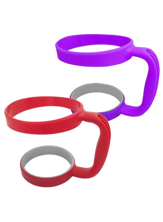 سورس تون حامل أكواب SourceTon - أحمر وأرجواني، مجموعة من 2 مقبض حامل أكواب متوافق مع أكواب YETI وRtic وOZARK TRAIL SIC سعة 30 أونصة، أوزارك تريل بيرج، SIC، تشيللر، كودياك، وكوب Boss - Image 1