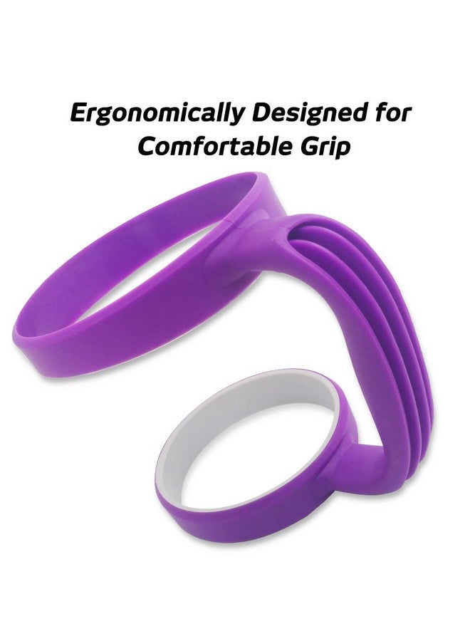 سورس تون حامل أكواب SourceTon - أحمر وأرجواني، مجموعة من 2 مقبض حامل أكواب متوافق مع أكواب YETI وRtic وOZARK TRAIL SIC سعة 30 أونصة، أوزارك تريل بيرج، SIC، تشيللر، كودياك، وكوب Boss - Image 2