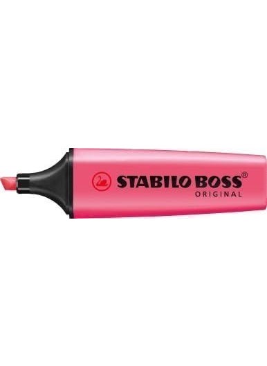 STABILO STABILO Pack of 3 Pink Boss Highlighters Fluorescent Colours WaterBased Ink 