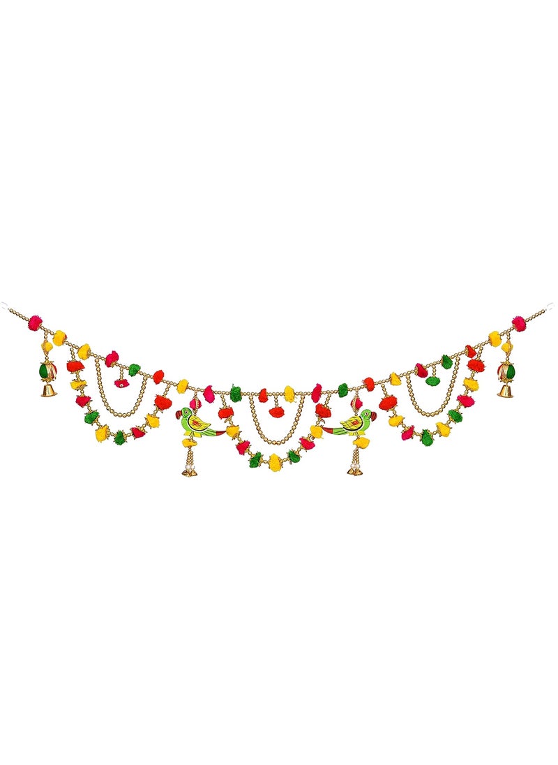 Parag Rakhi Parag Rakhi Bandarwal Toran for Entrance Door Main Door Shubh Labh Fancy Peacock Design Traditional Toran Diwali Puja Mandir Decoration Vintage Velvet Vandanwar  - Image 2