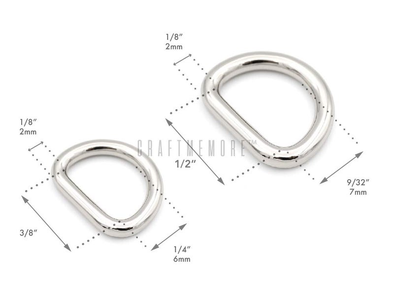 CRAFTMEmore Loops Sliders CRAFTMEmore 38 or 12 Inch Tiny DRing Findings Metal Welded D Rings for Zip Connector Puller Landyard Purse Making Pack of 50 Gold 12 Inch - Image 3