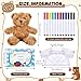 Blueweenly 20 Pcs Make Your Own Stuffed Bear Kit Including 984 Inches 5 Velvet Animal 5 White T Shirt 5 12 Colors Pens and 5 Card DIY Stuffed Plush Gift for CraftsBrownBear - Image 4