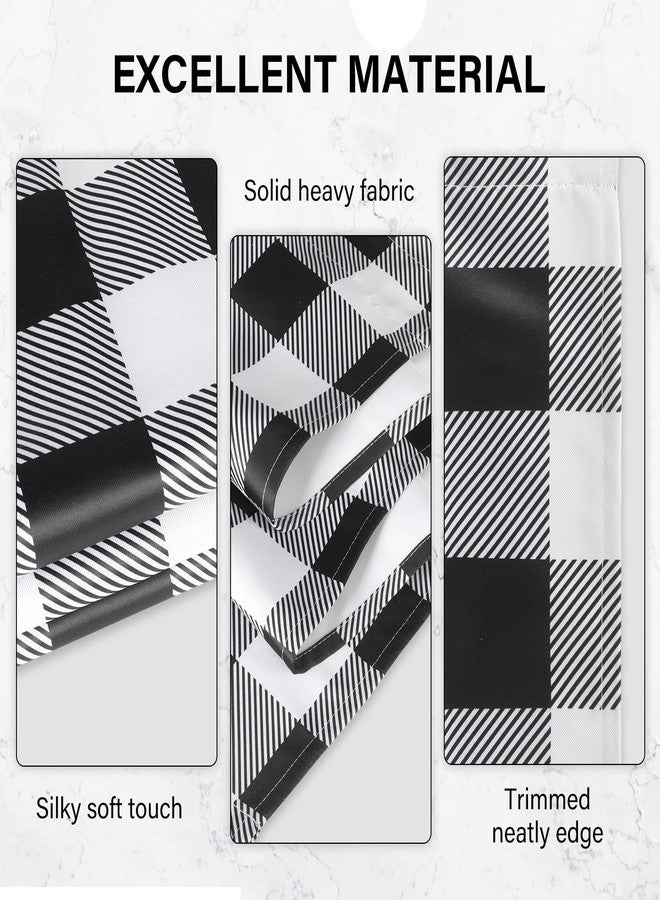 Simple Deluxe Buffalo Plaid Check Kitchen Tier Curtains, Short Small Window Gingham Curtain for Cafe, Bathroom, Kitchen Rod Pocket Curtains, 26'' W x 36'' L, Black and White - Image 5