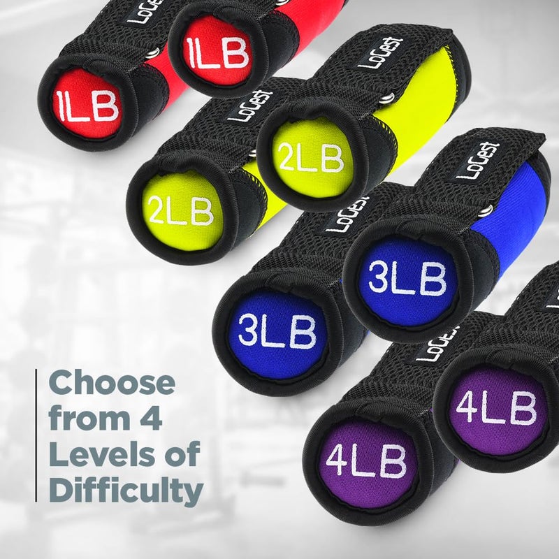 LoGest Soft Hand Weights Adjustable Straps - Comes in 1LB Weights or 2LB or 3LB 4LB - Comfortable & Secure Weighted Neoprene Dumbbells with Straps for Walking Running Cardio Workout Physical Therapy - Image 5