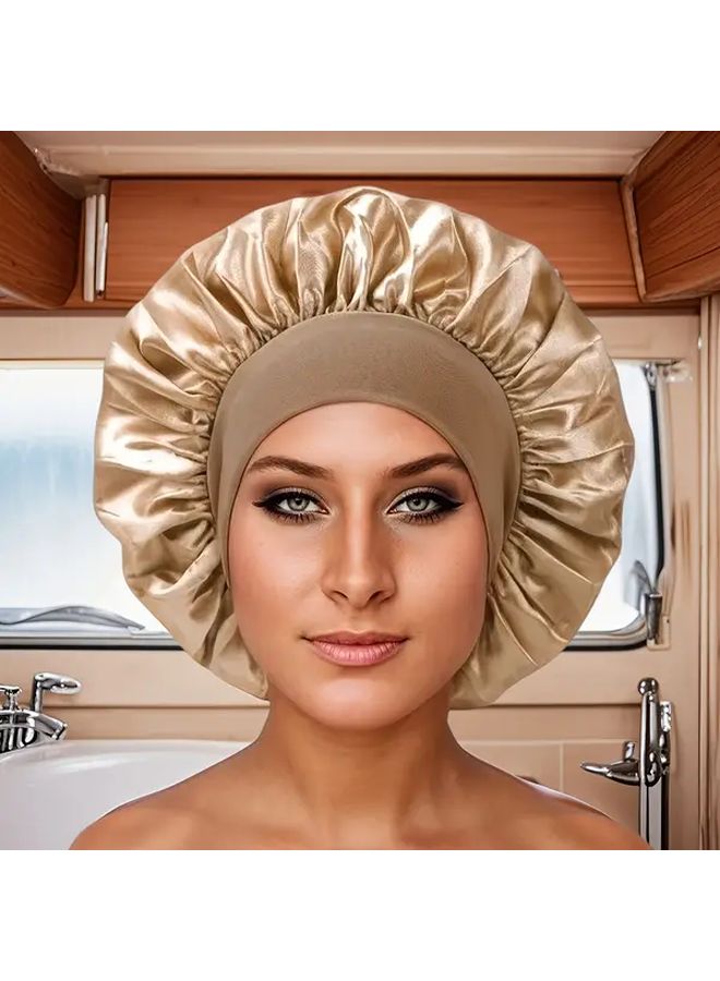 بونيه ساتان أسود قابل للتعديل للرجال والنساء لحماية الشعر ناعم ومريح - Image 5