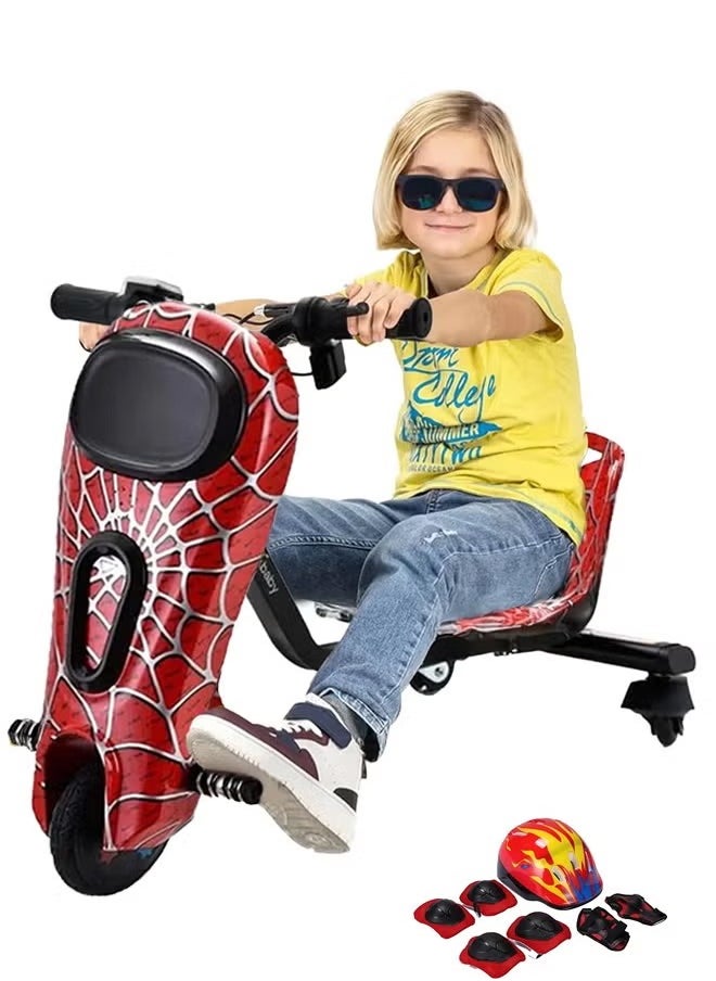 Fitness World Mini Spider-Man Electric Drift Scooter, 36V High Power 360° Electric Drift Scooter - Adjustable with Bluetooth and Includes Protective Gear - Perfect for Kids and Teens  - Image 1