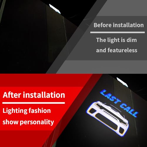 uuakarin 2 PCS Non-Fading Last Call Car Door Logo Lights Compatible for Charger 2010-present Courtesy LED Ghost Shadow Light Projector Lamps Accessories (Blue Last Call) - Image 2