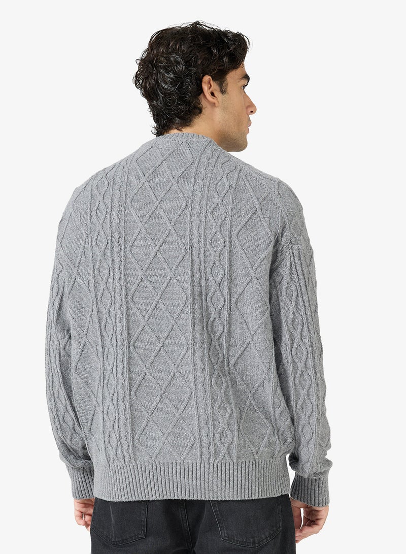 جس كنزة أساسية بياقة دائرية - Image 2