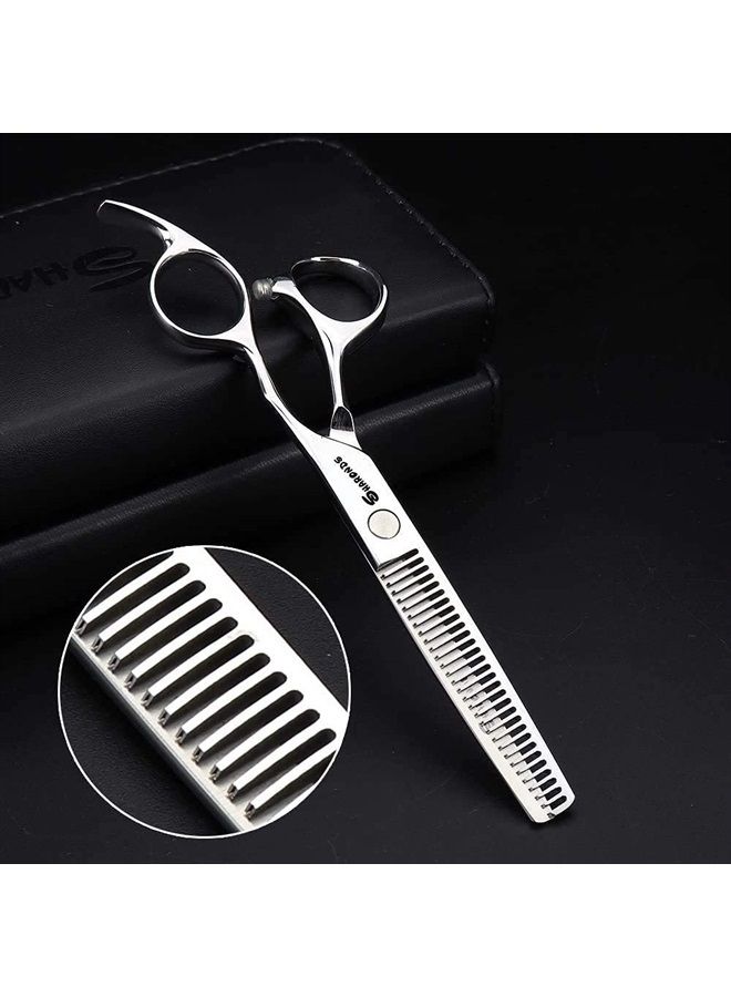 AXEMOORE مجموعة مقصات شعر احترافية 2 قطعة مقصات قص مقصات تخفيف مجموعة مقصات حلاقة - Image 2