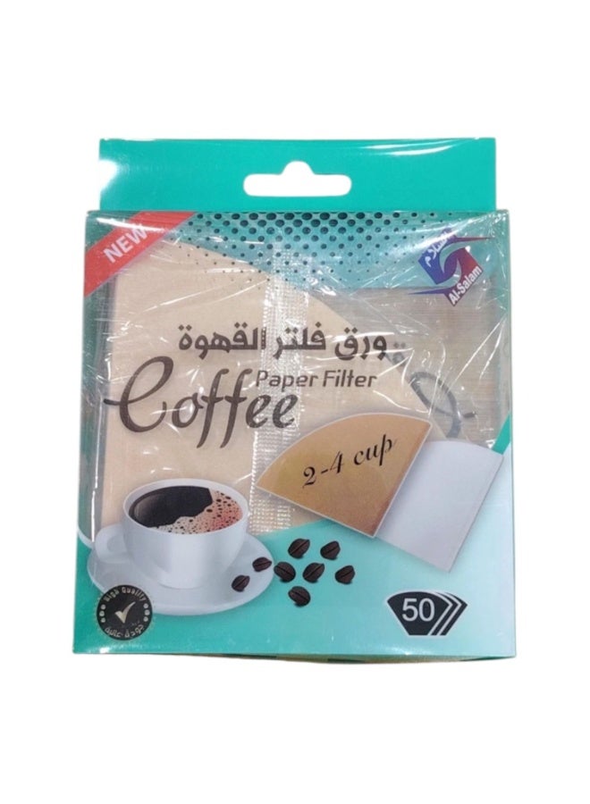 السلام ورق فلتر قهوة "السلام" عالي الجودة - مقاس 2-4 أكواب (50 حبة) - Image 1