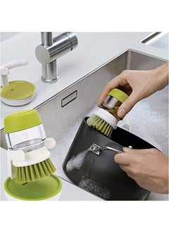 Wishbone Wishbone ODOSER JESOPB Cleaning Brush with Liquid Soap Dispenser Palm Brush with Storage Stand for Kitchen Bathroom Tiles Dishwashing  - Image 2