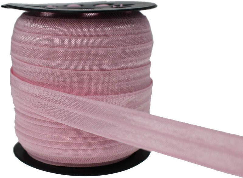 JESEP Pink Fold Over Elastic 5/8 inch 15mm Elastic Bands for Sewing 40 Yards Wide Elastic Headbands Stretchy Ribbon for Crafts-Elastic Straps Trim for Girls Hair Ties-Bow-DIY Projects-Clothes - Image 1