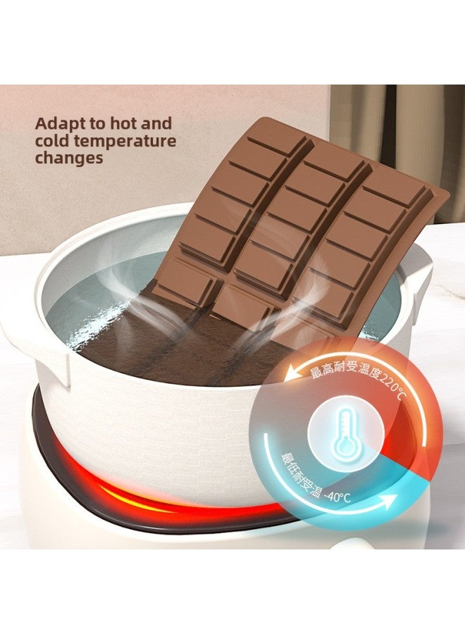 6 Company Long Square Chocolate Mold Food Grade Silicone DIY Baking Utensils Kitchen Cake Mold Full Version-Color:Coffee Color - Image 4