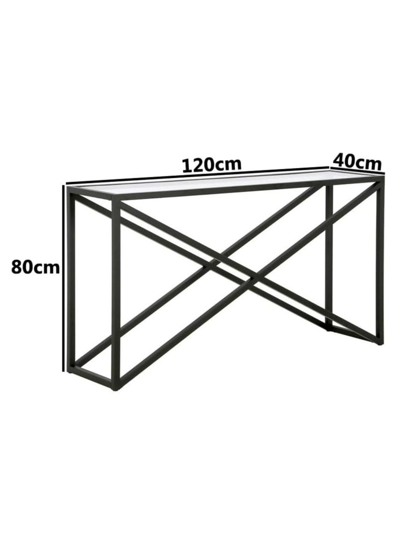 Modern Glass Console Table with Storage Shelves Versatile and Stylish Glass Sofa Table for Living Room Entryway and Kitchen Perfect Display Table
