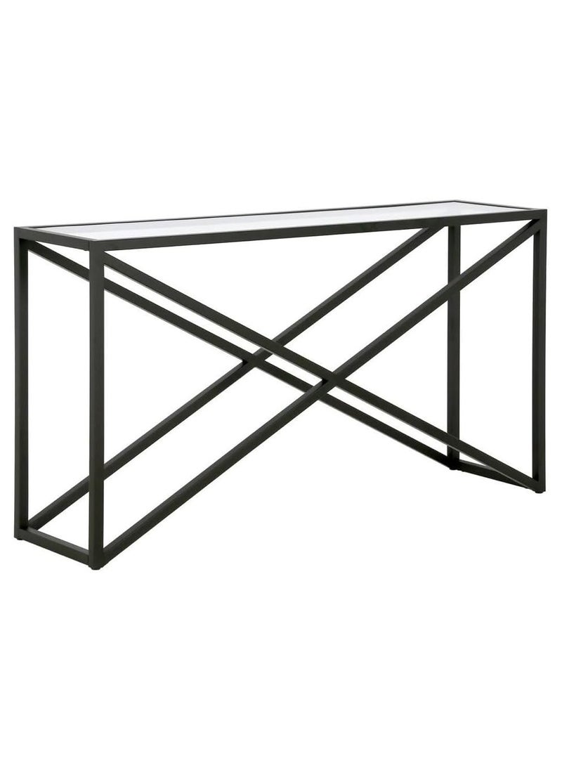 Modern Glass Console Table with Storage Shelves Versatile and Stylish Glass Sofa Table for Living Room Entryway and Kitchen Perfect Display Table